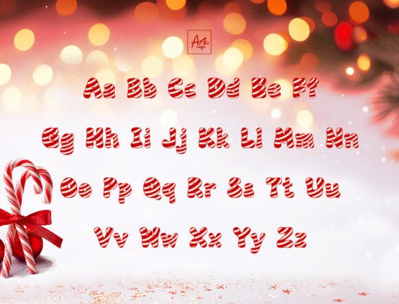Love Candy Cane Font PNG with transparent background - Preview 1