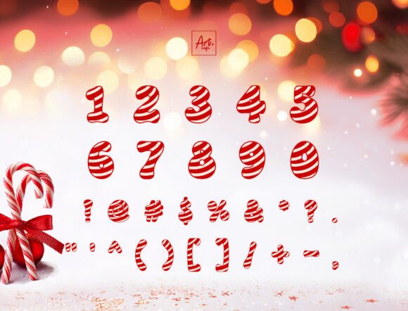 Love Candy Cane Font PNG with transparent background - Preview 2