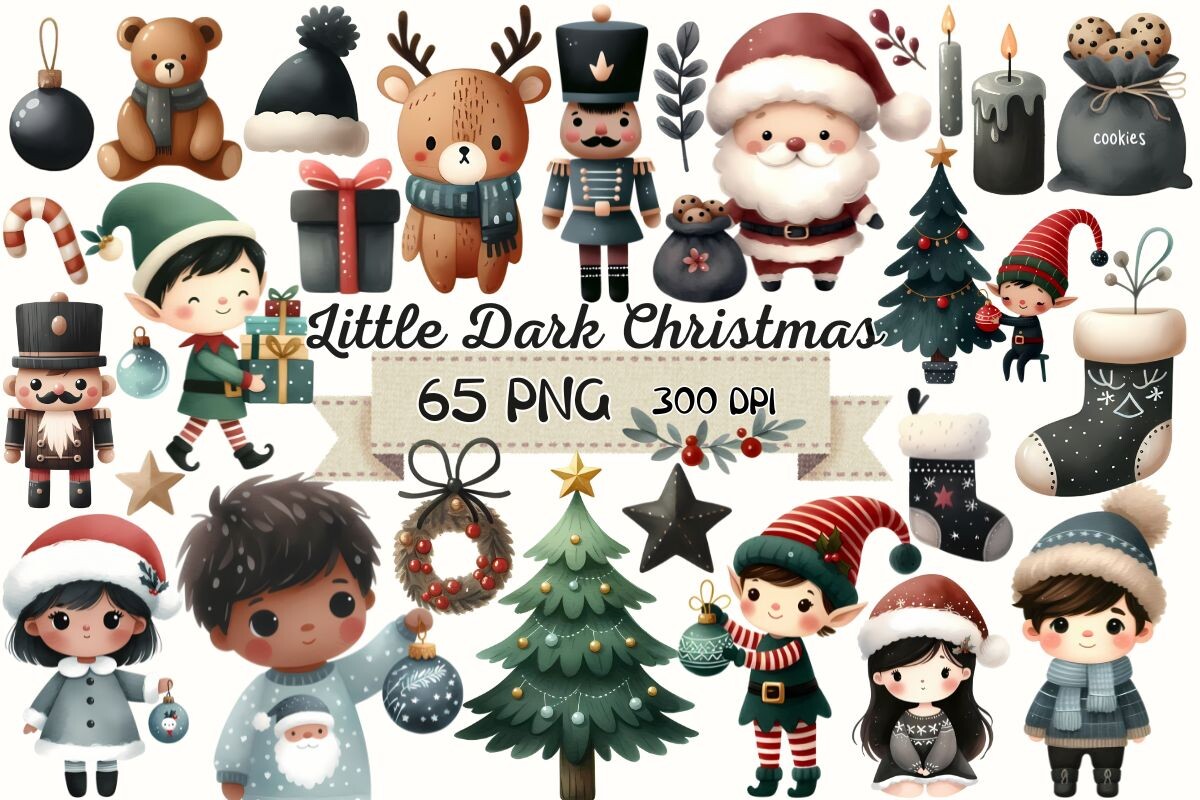 My First Little Dark Christmas Cliparts - photo 1