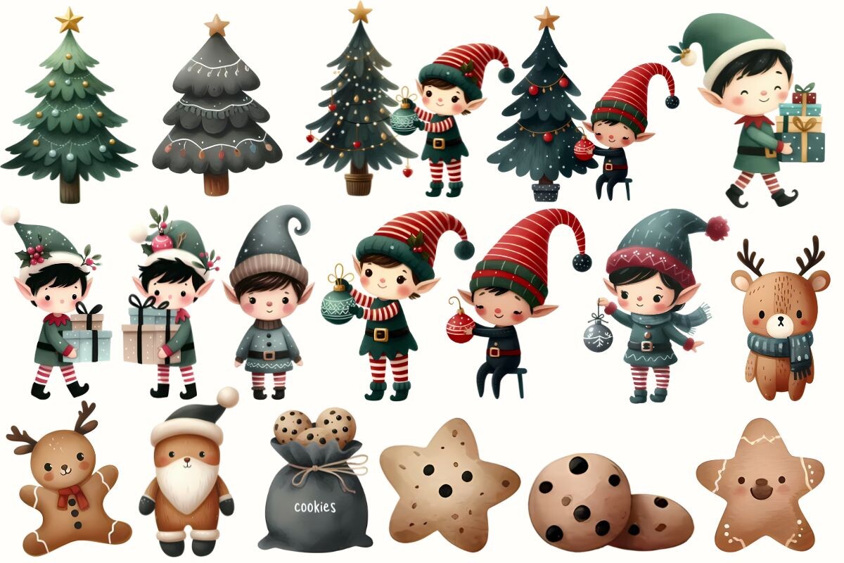 My First Little Dark Christmas Cliparts - photo 3