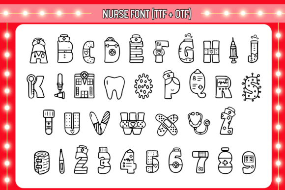 Nurse Font PNG with transparent background - Preview 1