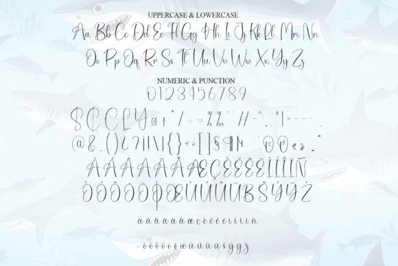 Shark Pattern Font PNG with transparent background - Preview 6