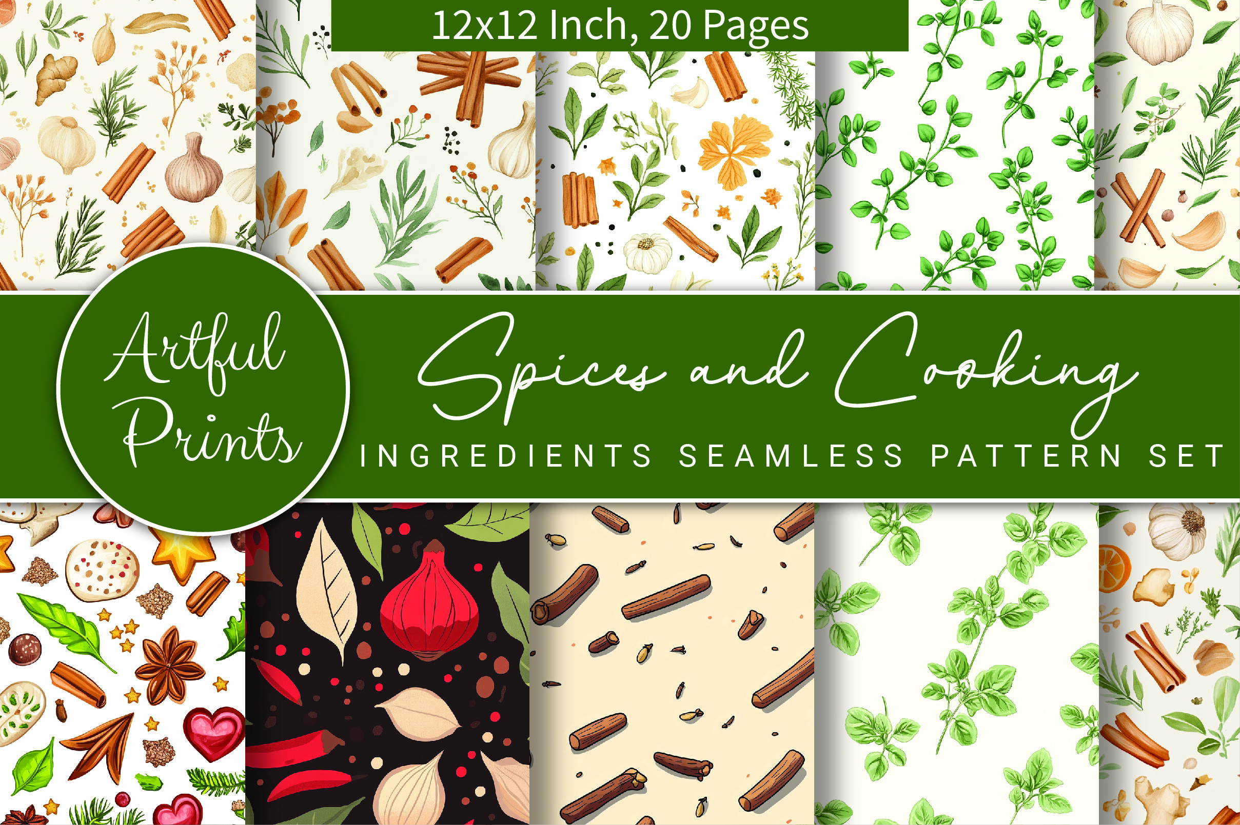 Graphix Design Ingredients Spices and Cooking Ingredients Seamless Graphic by Artful Prints ...