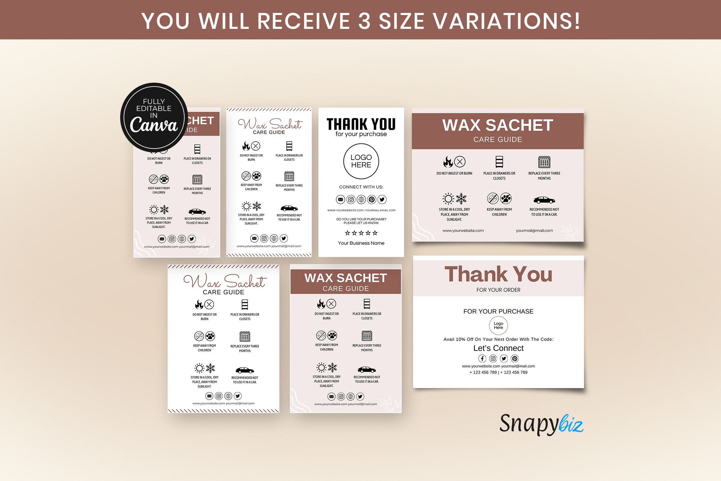 Wax Sachet Care Guide Canva Template