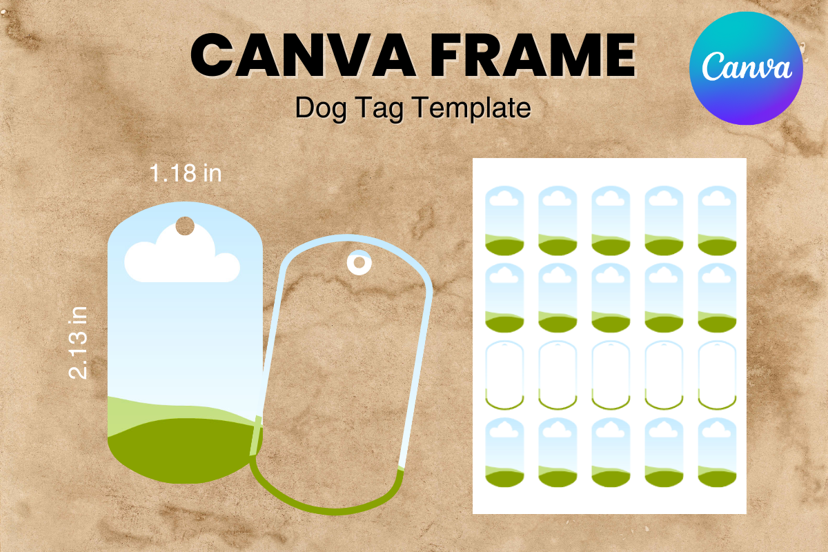 Dog Tag Canva Frame Template Pet Tag_2