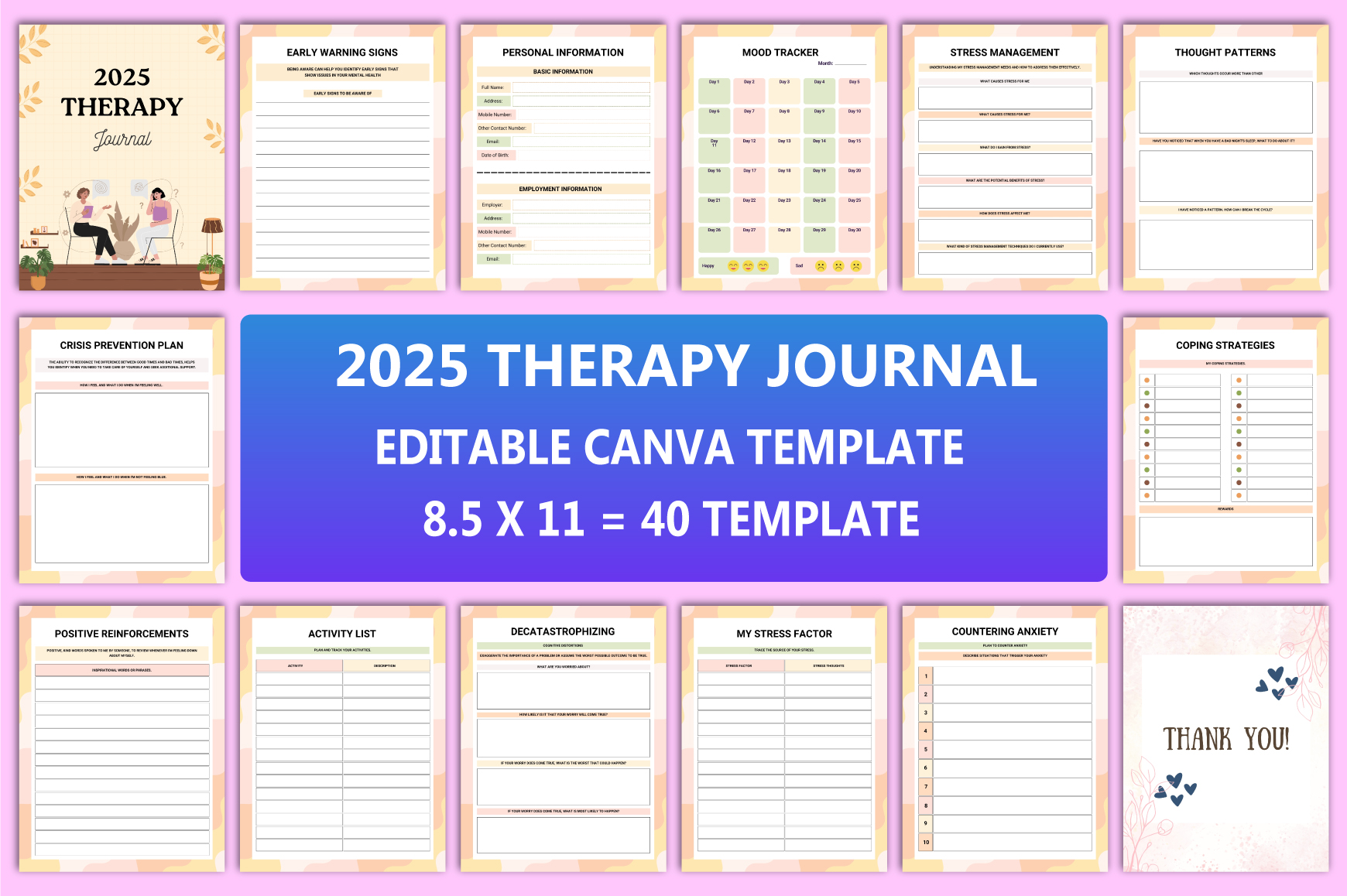 Editable 2025 Therapy Journal Interior Graphic by munjixpro · Creative ...