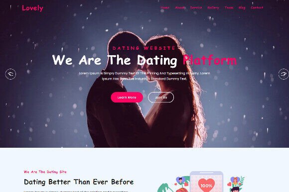 Lovely Dating & Love Landing Page Theme