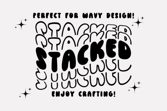 Retro Stacked Font PNG with transparent background - Preview 1