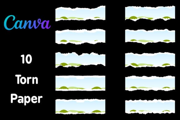 Torn Paper Frame Canva Template Editable