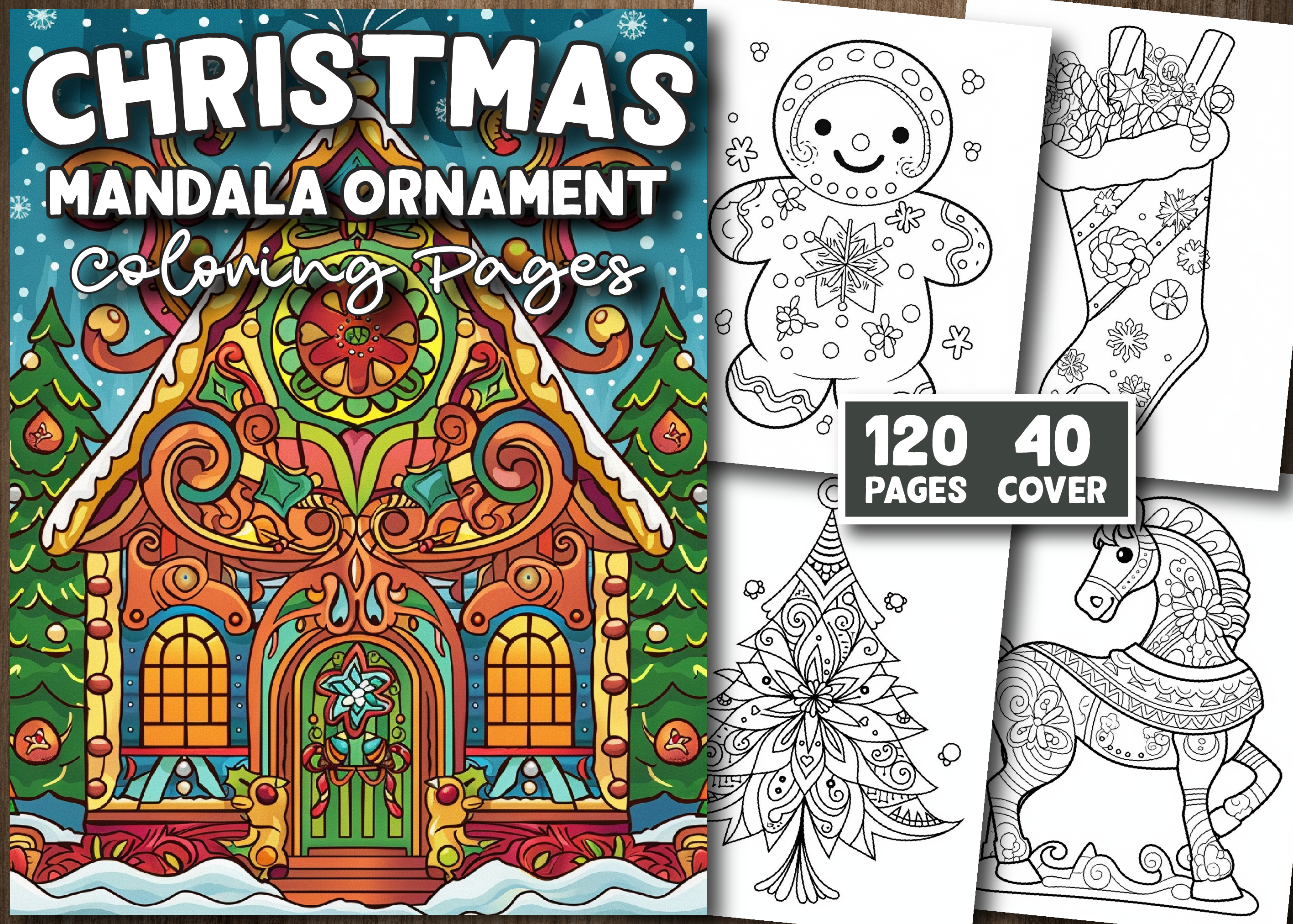 Christmas Mandala Ornament Coloring Book