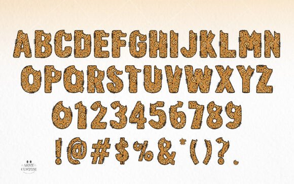 Cookies Army Font PNG with transparent background - Preview 1