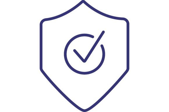 Defense Line Icon. Shield with Check Mar Graphic Icons By pch.vector