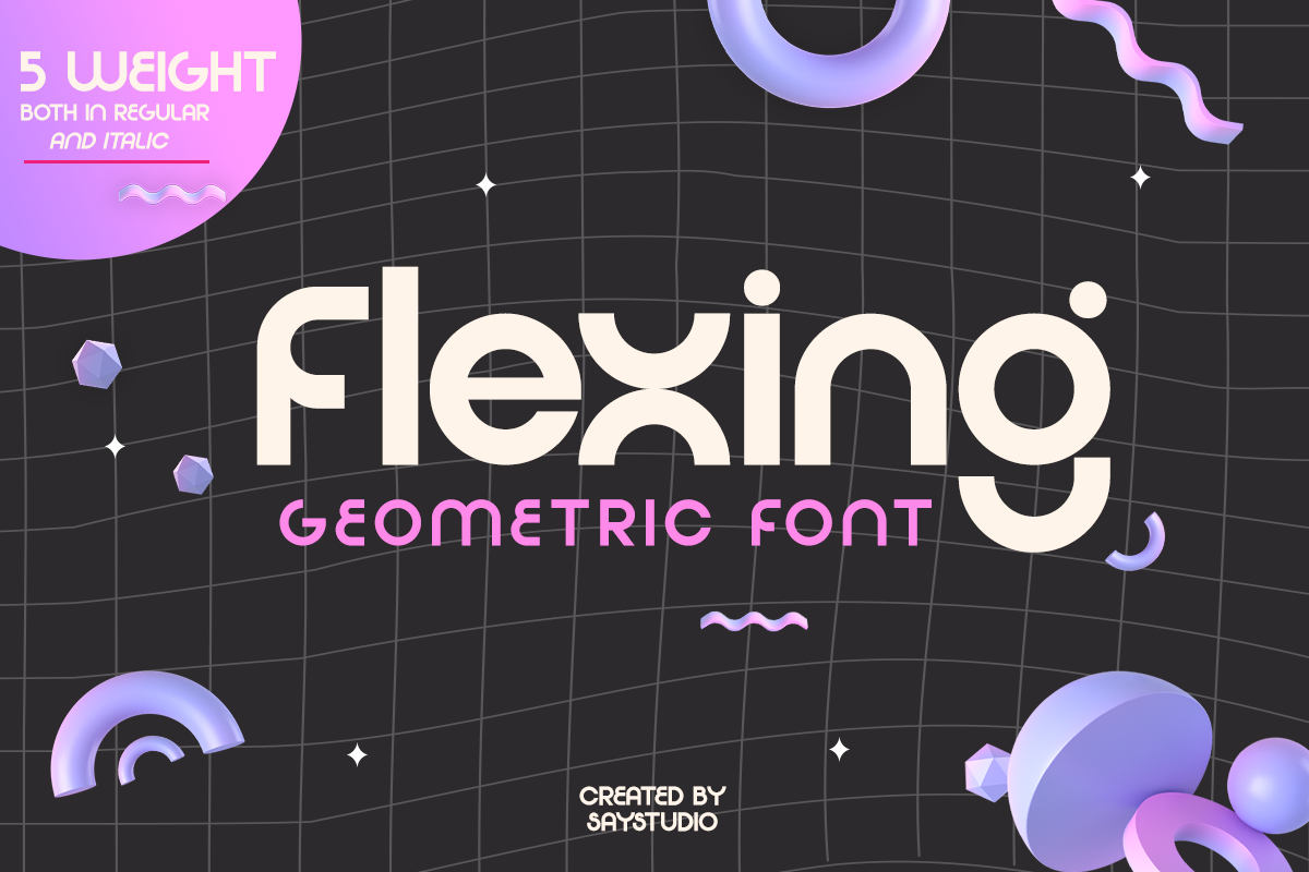 Flexing Font by SayStudio · Creative Fabrica font preview