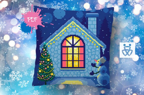 Merry Christmas House Pattern PDF