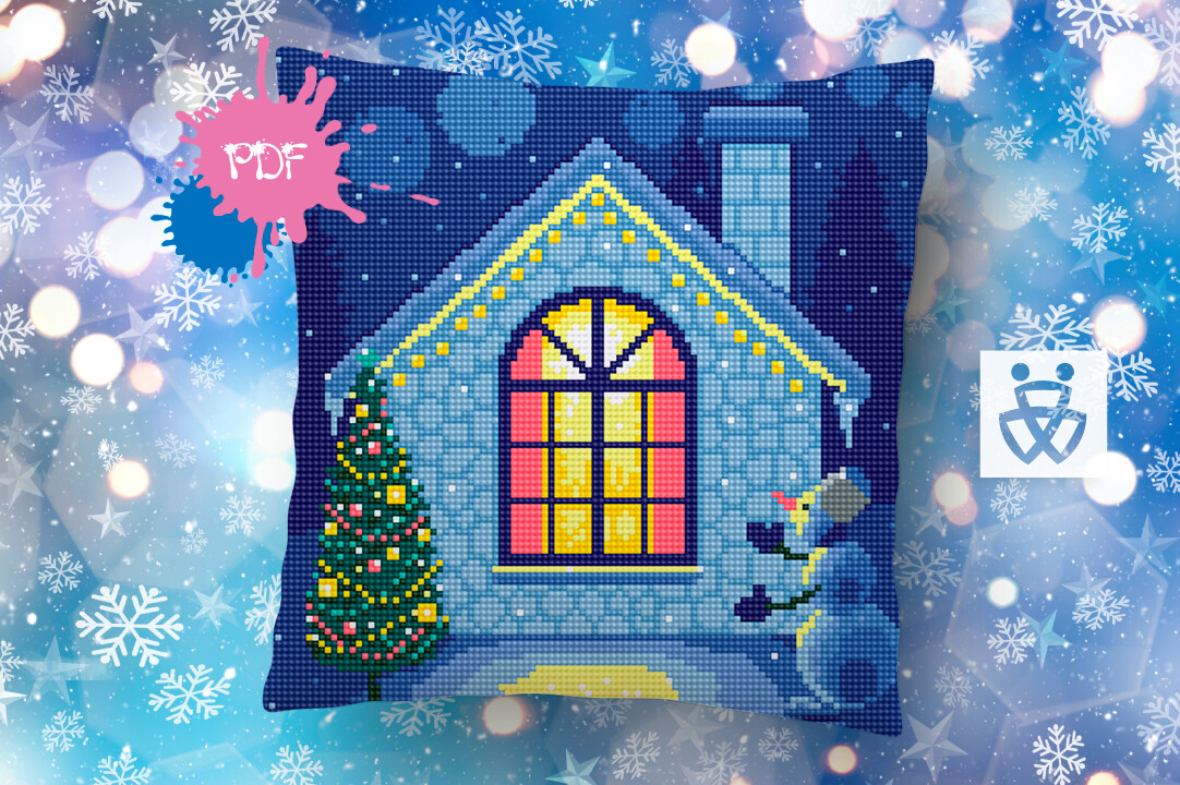 Merry Christmas House Pattern PDF