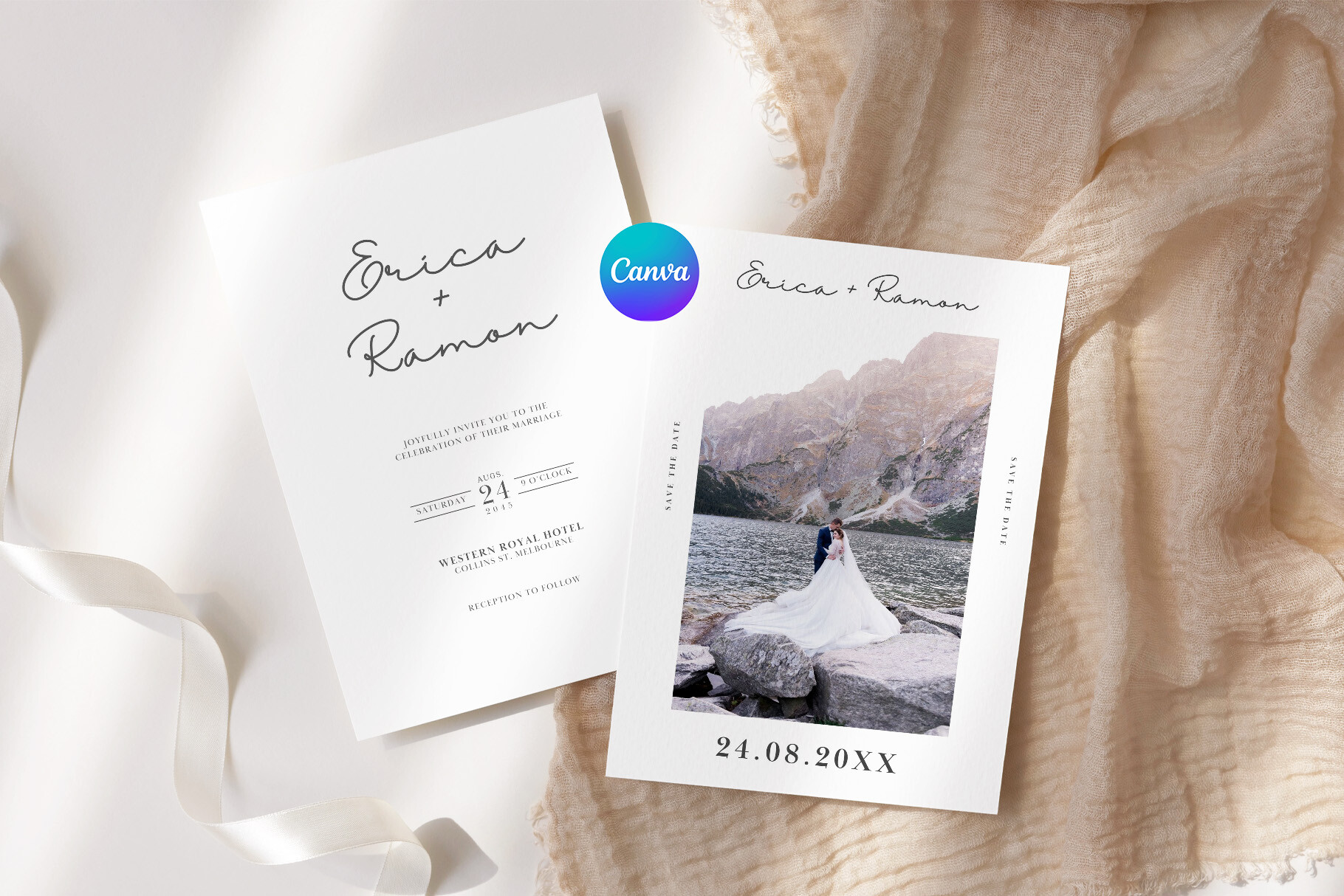 Minimalist Wedding Invitation Card