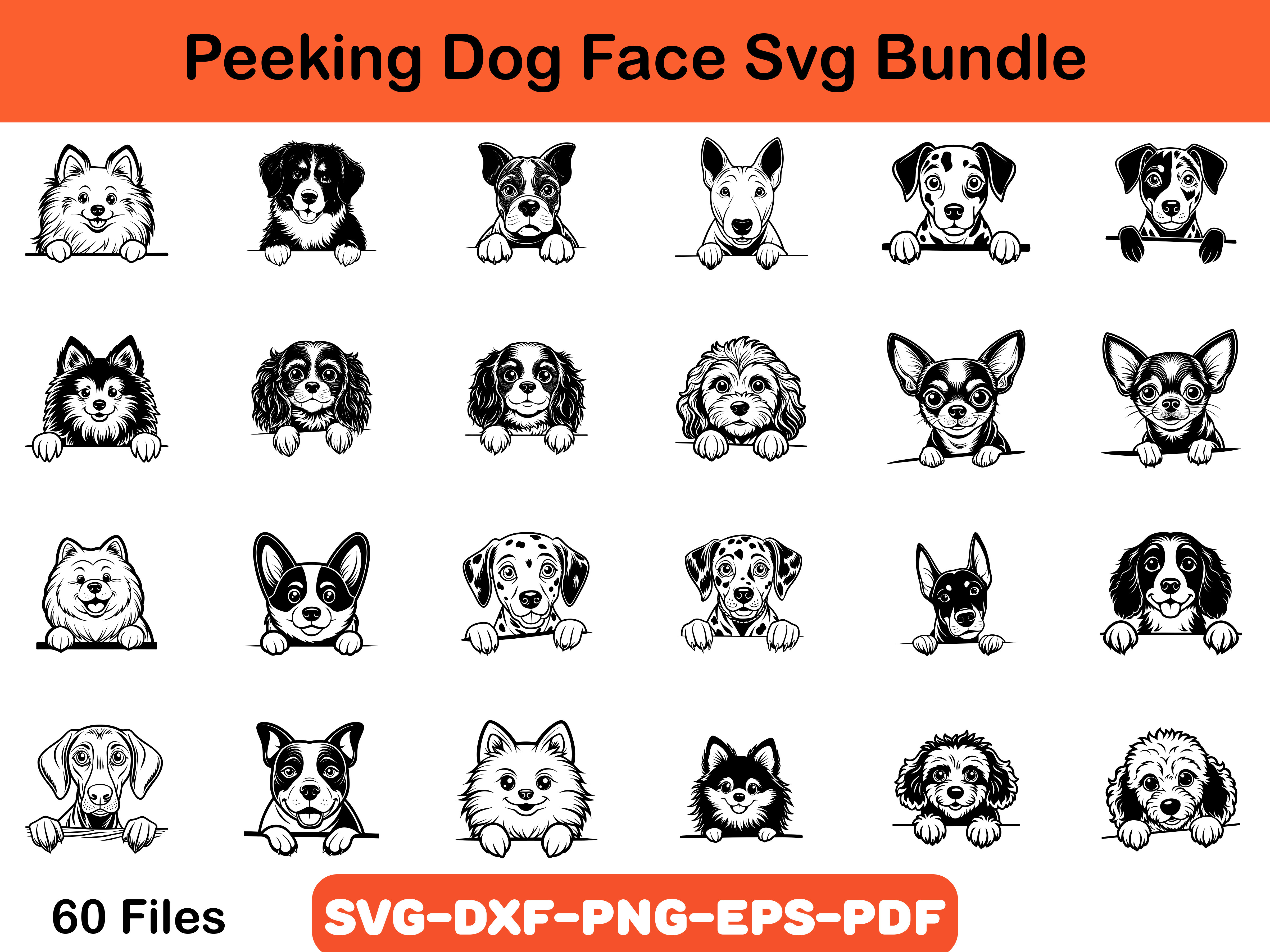 Peeking Dog Face Svg Bundle Graphic by Creativity Designer · Creative ...
