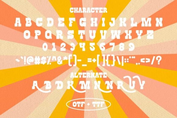 Retro Rustic Font PNG with transparent background - Preview 2