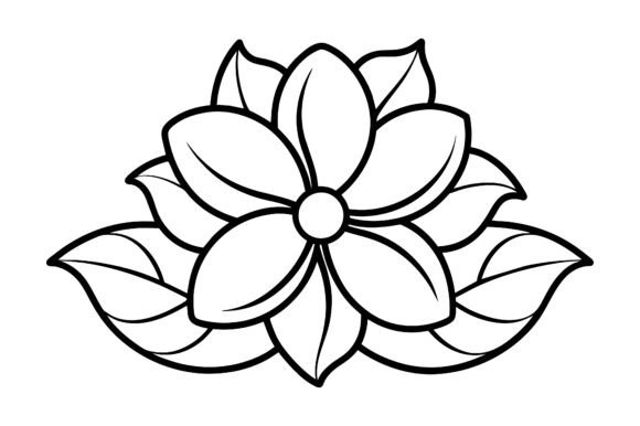 Simple Flower Outline Vector. Graphic by M.k Graphics Store · Creative ...