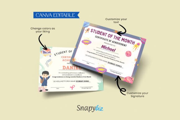 Student of Month Certificate Template