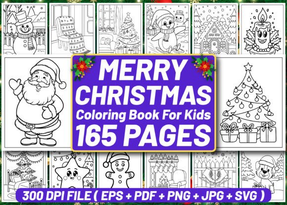 165+ Merry Christmas Coloring Pages KDP