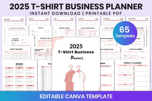 2025 T-Shirt Business Planner for Canva