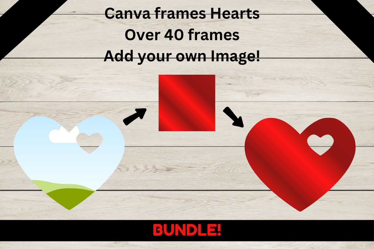 Canva Frames Hearts Bundle, over 40 Bows Graphic by Crafty Harvest ...