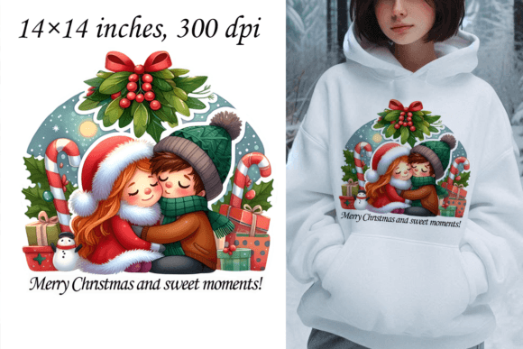 Christmas Kiss Sublimation Quotes PNG Graphic AI Illustrations By DarySmolly