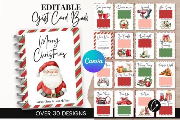 Editable Christmas Gift Card Book