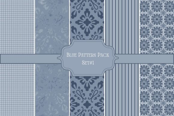 Elegant Gray-Blue Digital Paper Pack