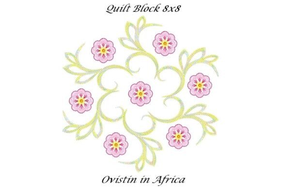 Floral Twerls and Swerls Quilt Blocks