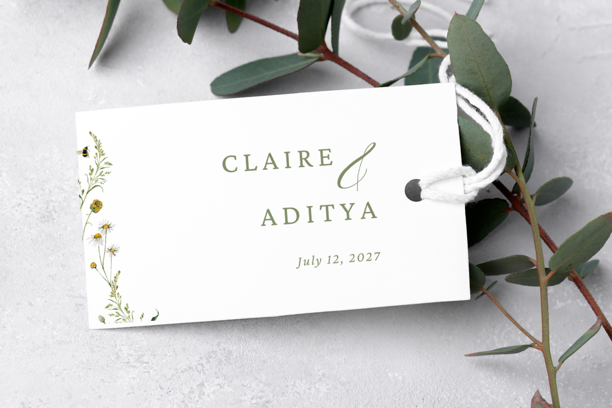 Floral Wedding Favor Tag Template
