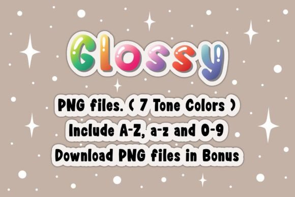 Glossy Amber Font PNG with transparent background - Preview 4