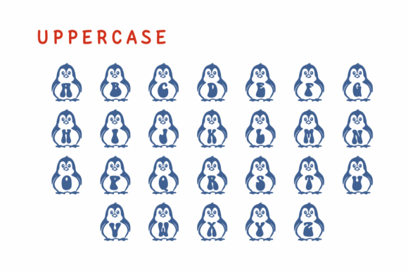 Penguin Winter Font PNG with transparent background - Preview 1