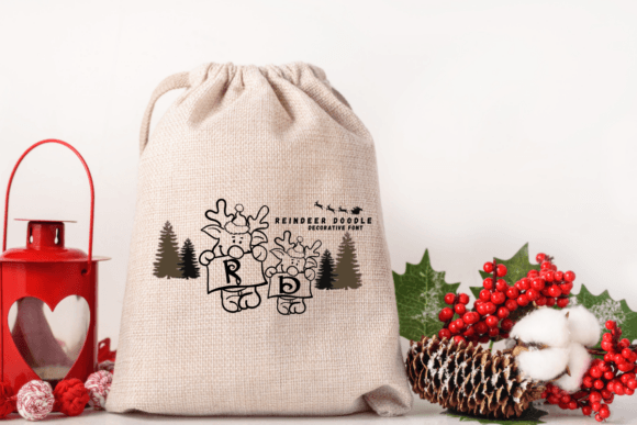 Reindeer Doodle Font PNG with transparent background - Preview 4