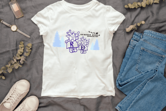 Reindeer Doodle Font PNG with transparent background - Preview 6