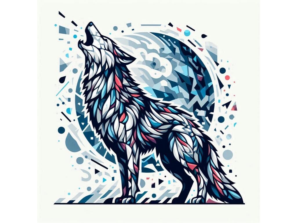 An Abstract Version of a Wolf Howling, W Graphic by LINEART3 · Creative ...