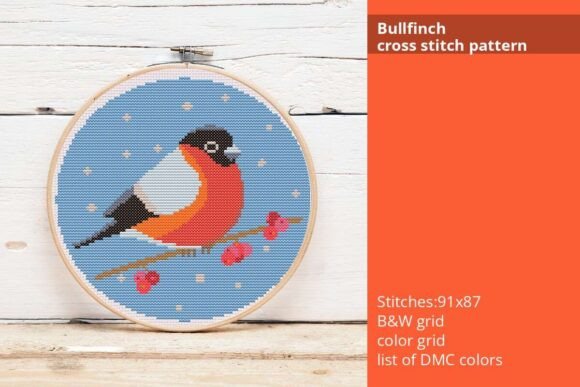 Bullfinch Cross Stitch Pattern