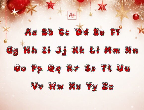 Christmas Lights Font - Preview 1