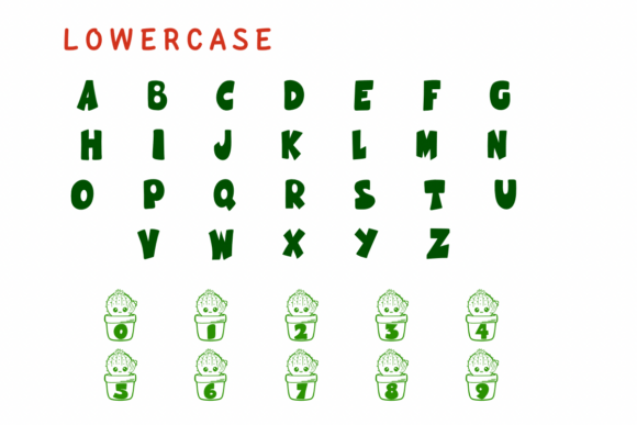 Cute Cactus Font PNG with transparent background - Preview 2