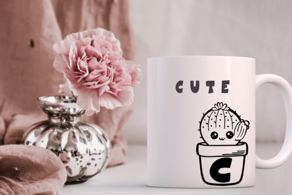 Cute Cactus Font PNG with transparent background - Preview 3