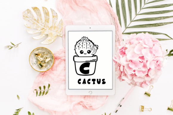 Cute Cactus Font PNG with transparent background - Preview 5