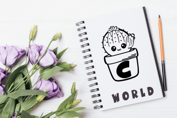 Cute Cactus Font PNG with transparent background - Preview 6
