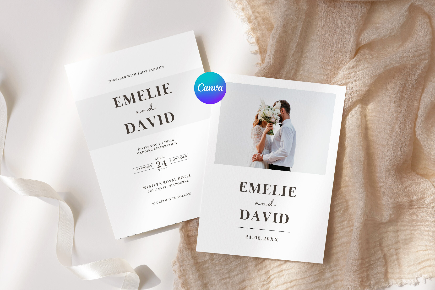 Minimalist Wedding Invitation Card