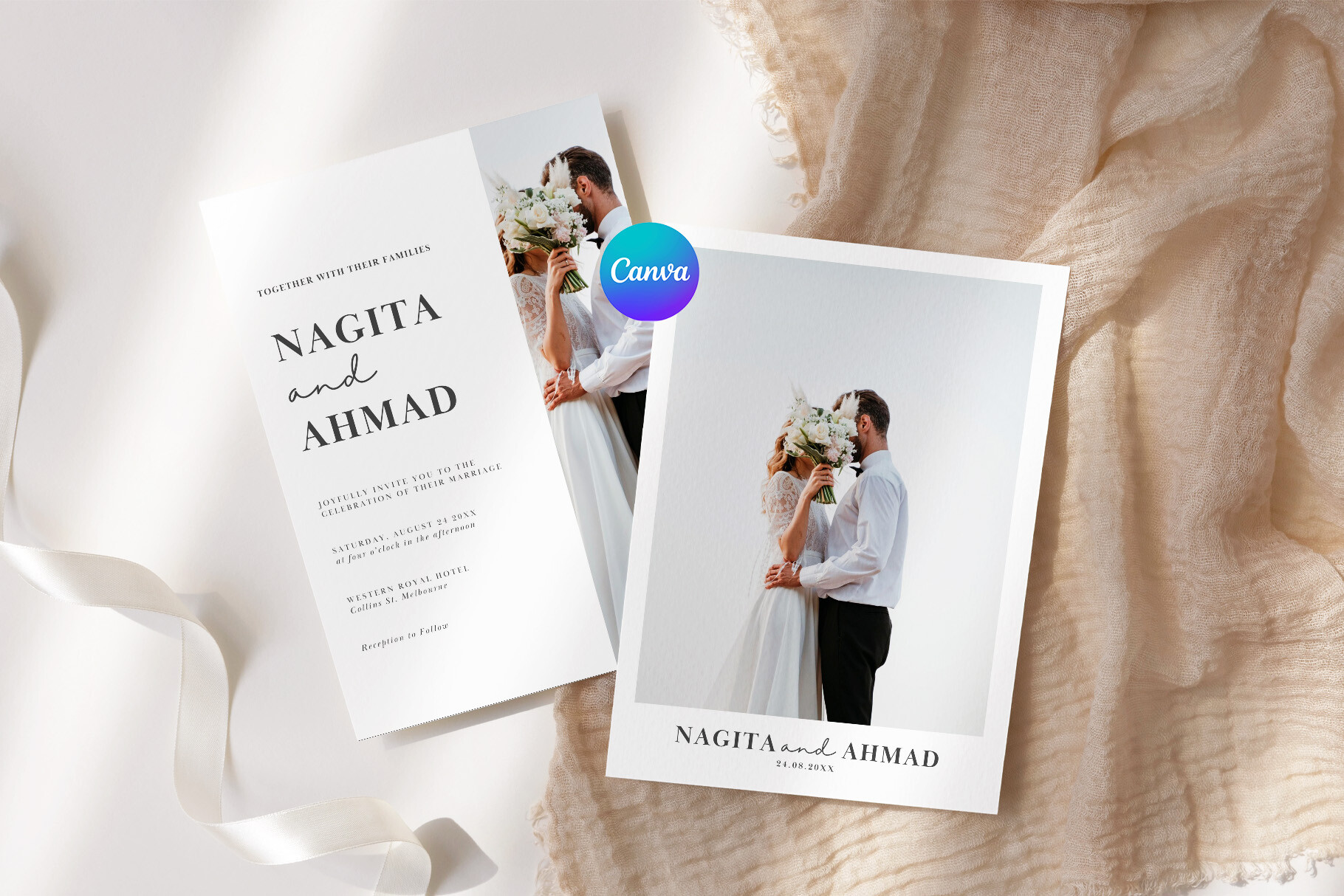 Minimalist Wedding Invitation Card