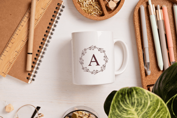 Nature Wreath Monogram Font font preview - 2