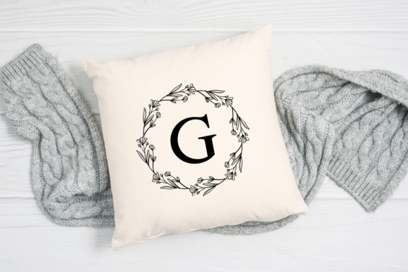 Nature Wreath Monogram Font font preview - 3
