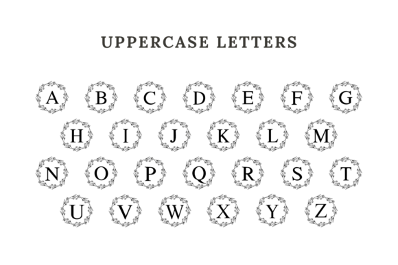 Nature Wreath Monogram Font font preview - 4