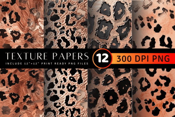 Rose Gold Leopard Texture Digital Paper