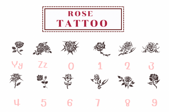 Rose Tattoo Font PNG with transparent background - Preview 3